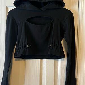 Bombshell Black Hooded Cutout Top